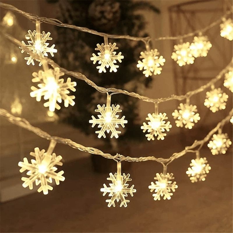 Christmas-Themed LED String Lights, Christmas Fairy Lights - Snowflakes, Reindeer, Star, Christmas Tree