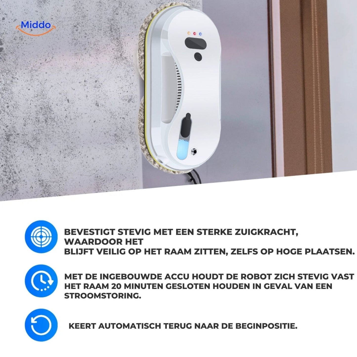 CleanSweep™ Window Robot | Automatic Cleaning with Sensors & Water Spray or Separate Pads.
