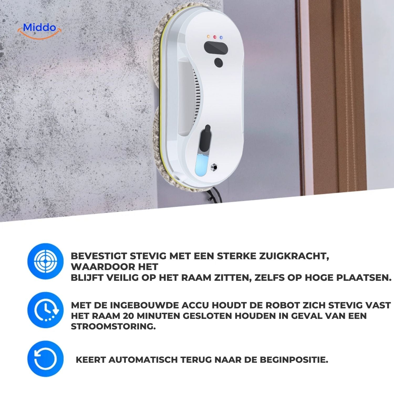 CleanSweep™ Window Robot | Automatic Cleaning with Sensors & Water Spray or Separate Pads.