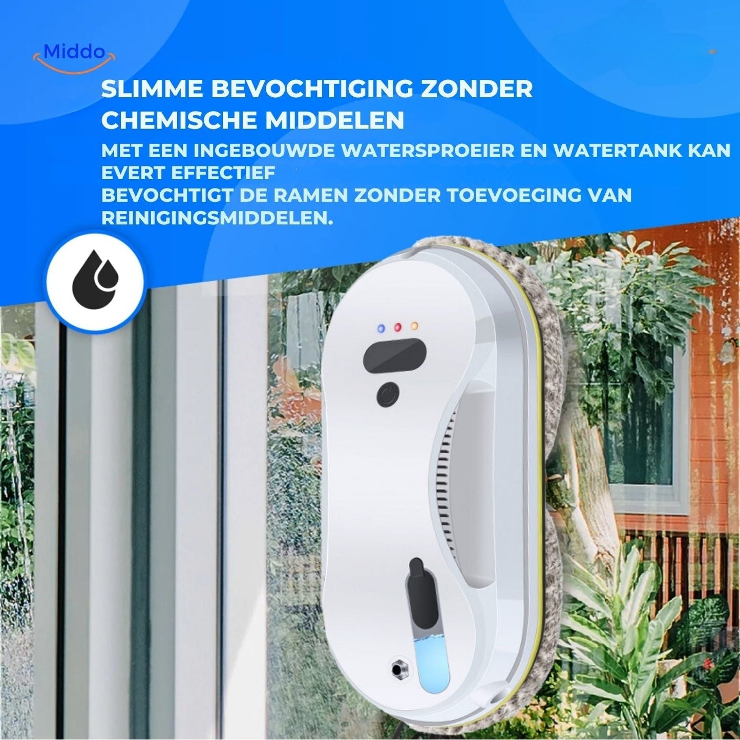 CleanSweep™ Window Robot | Automatic Cleaning with Sensors & Water Spray or Separate Pads.