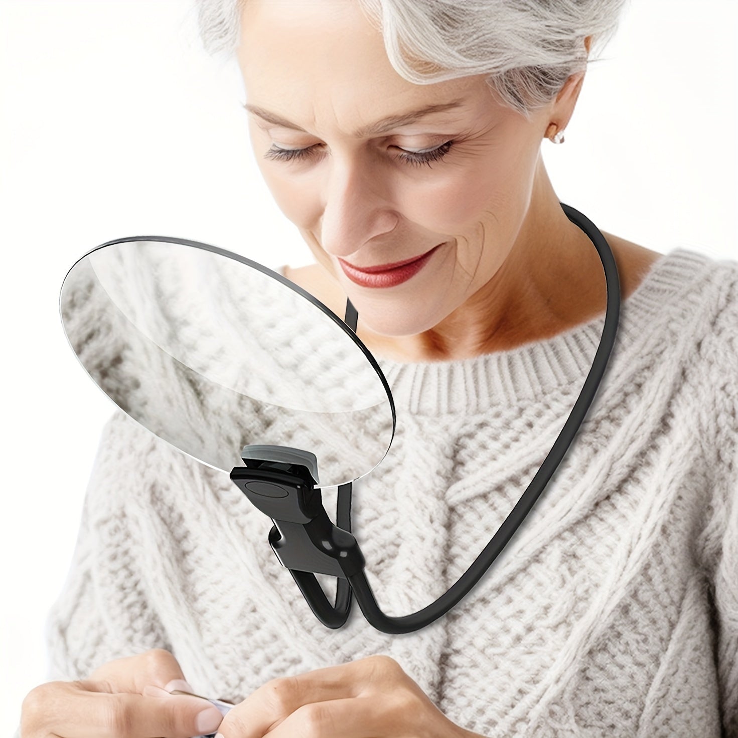 Closora | 5X Magnifying Glass Pro – Hands-free adjustable neck loupe for seniors and people with visual impairments – Perfect for reading, sewing, crafting, and inspection