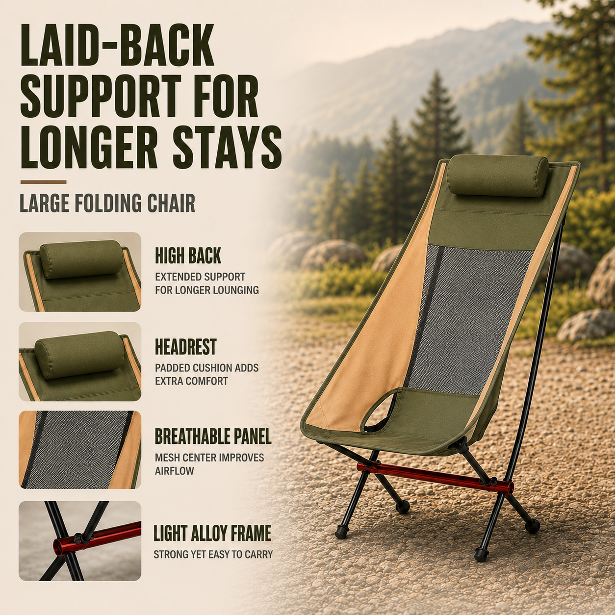 Closora | Aeroluna Ultralight Folding Highback Chair