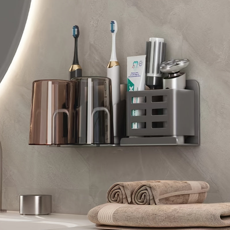 Closora | BristleHub Wall-Mounted Electric Toothbrush Holder – Aluminum Bathroom Organizer with Drainage Holes