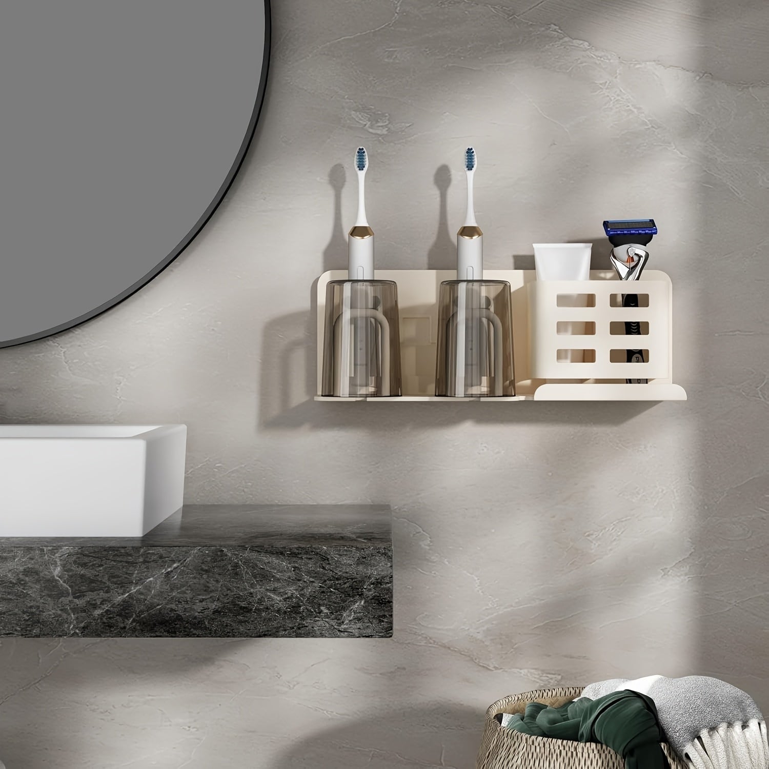 Closora | BristleHub Wall-Mounted Electric Toothbrush Holder – Aluminum Bathroom Organizer with Drainage Holes