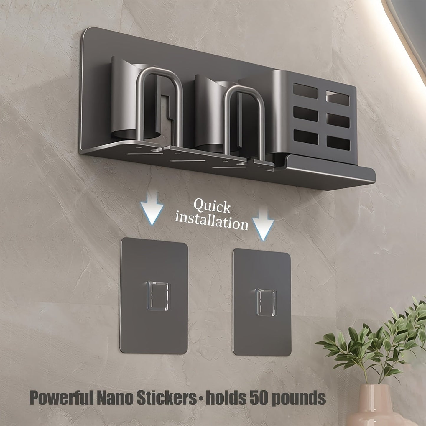 Closora | BristleHub Wall-Mounted Electric Toothbrush Holder – Aluminum Bathroom Organizer with Drainage Holes