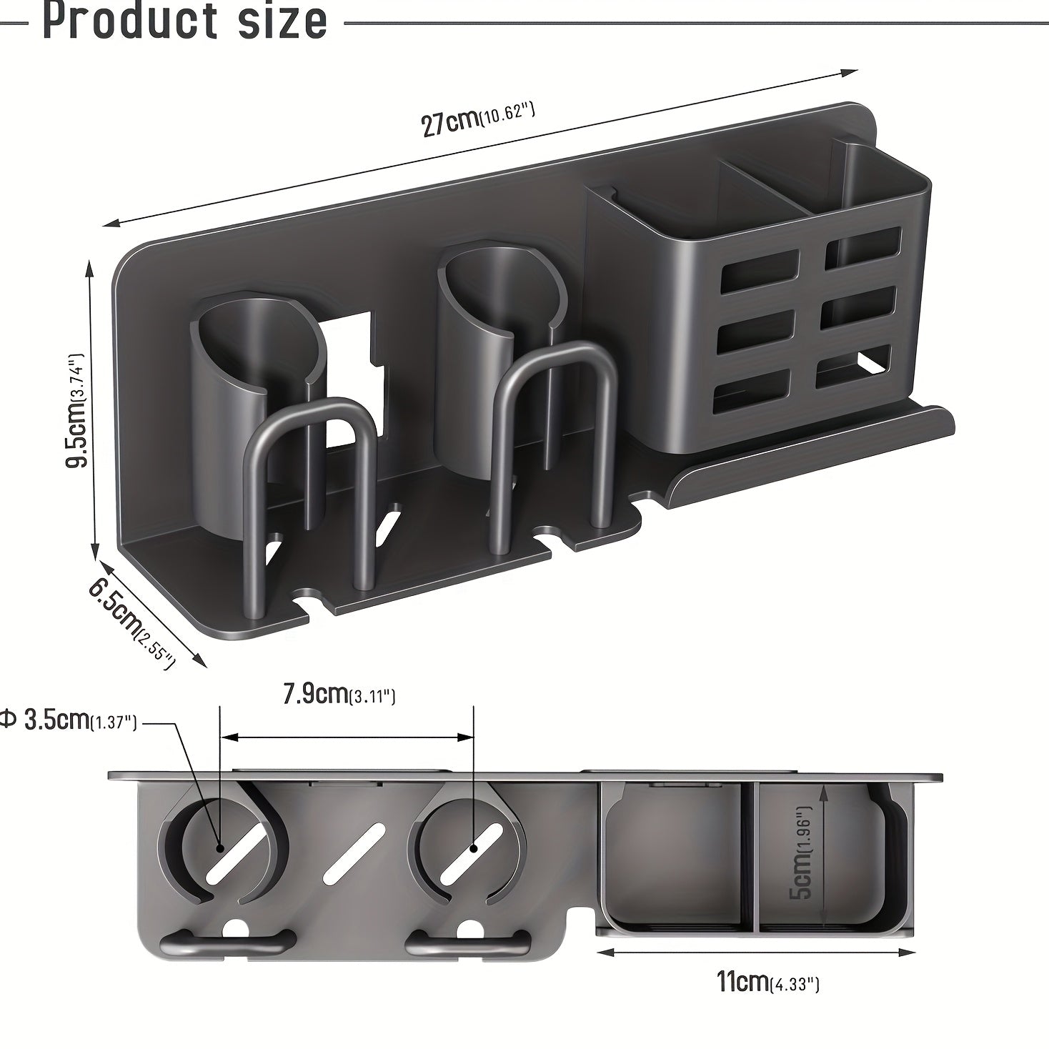 Closora | BristleHub Wall-Mounted Electric Toothbrush Holder – Aluminum Bathroom Organizer with Drainage Holes