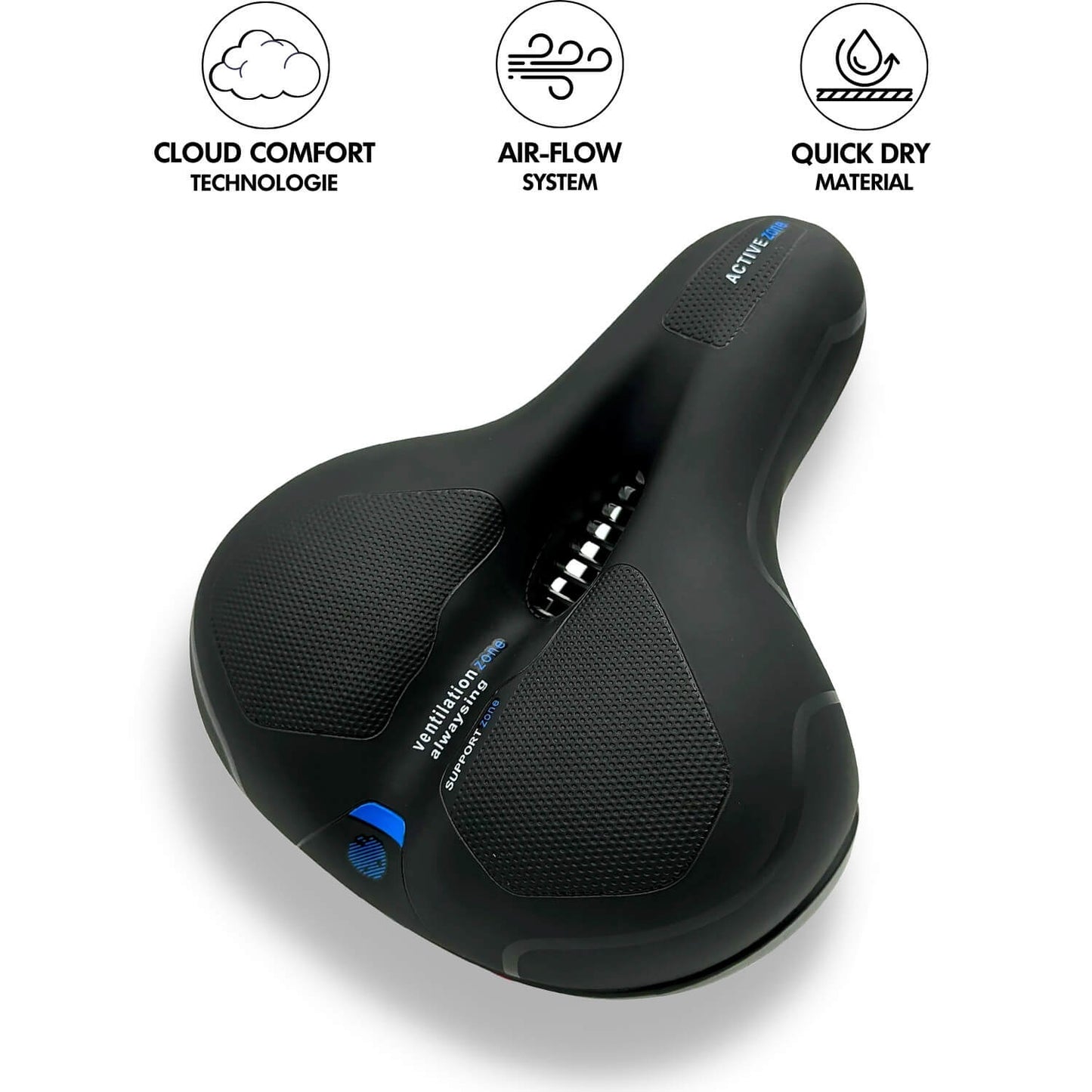 Closora | CloudComfort Pro Bicycle Seat | Pressure-Relieving Memory Foam | Black