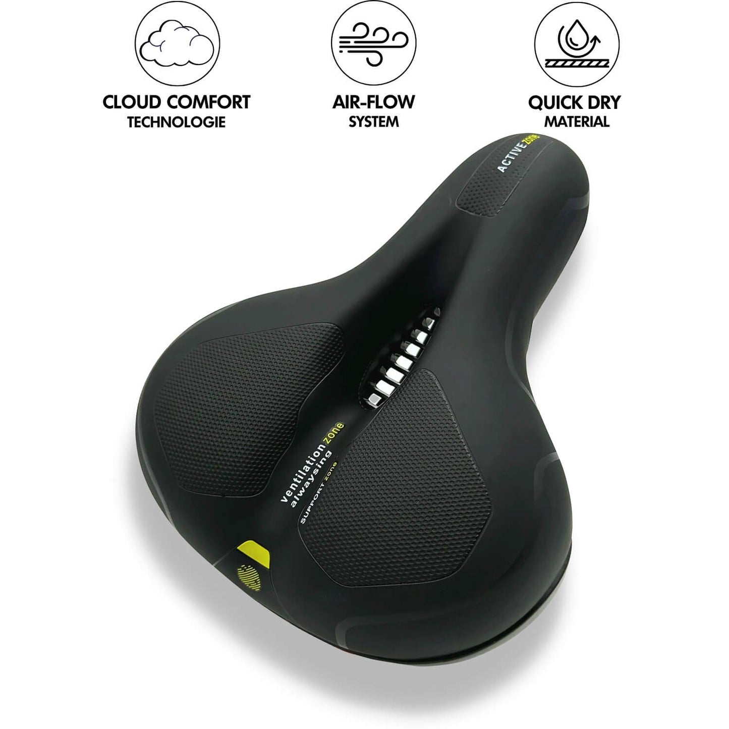 Closora | CloudComfort Pro Bicycle Seat | Pressure-Relieving Memory Foam | Black