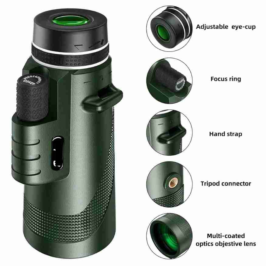 Closora | Compact 600x Ultra-Zoom Monocular | HD Lens, Lightweight & Perfect for Hiking, Birdwatching, and Sports Events