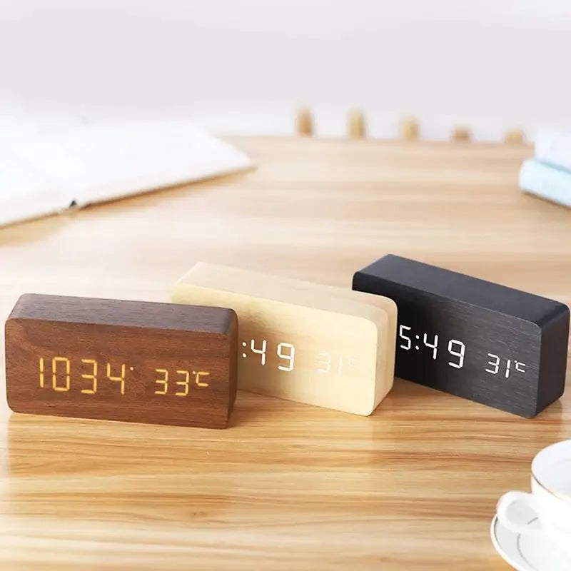Closora | Digital Wooden Alarm Clock | LED Display, Silent Operation