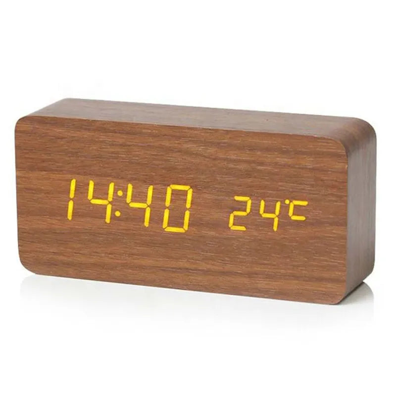 Closora | Digital Wooden Alarm Clock | LED Display, Silent Operation