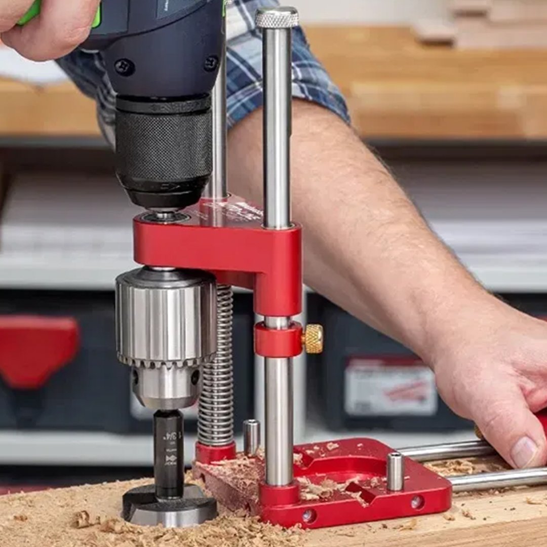 Closora | Drill Press Guide for Handheld Drills - Portable & Adjustable Woodworking Jig