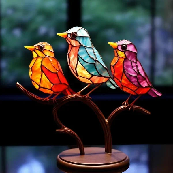 Closora | Glass Stained Bird Sculpture Ornament