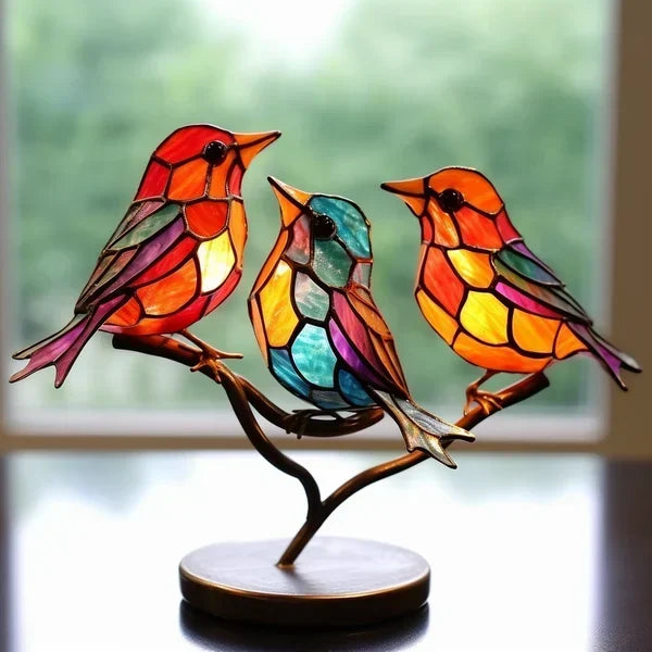Closora | Glass Stained Bird Sculpture Ornament