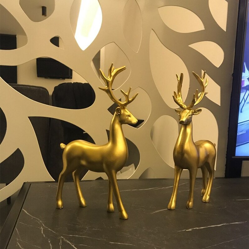 Closora | Golden Couple Deer Figurines