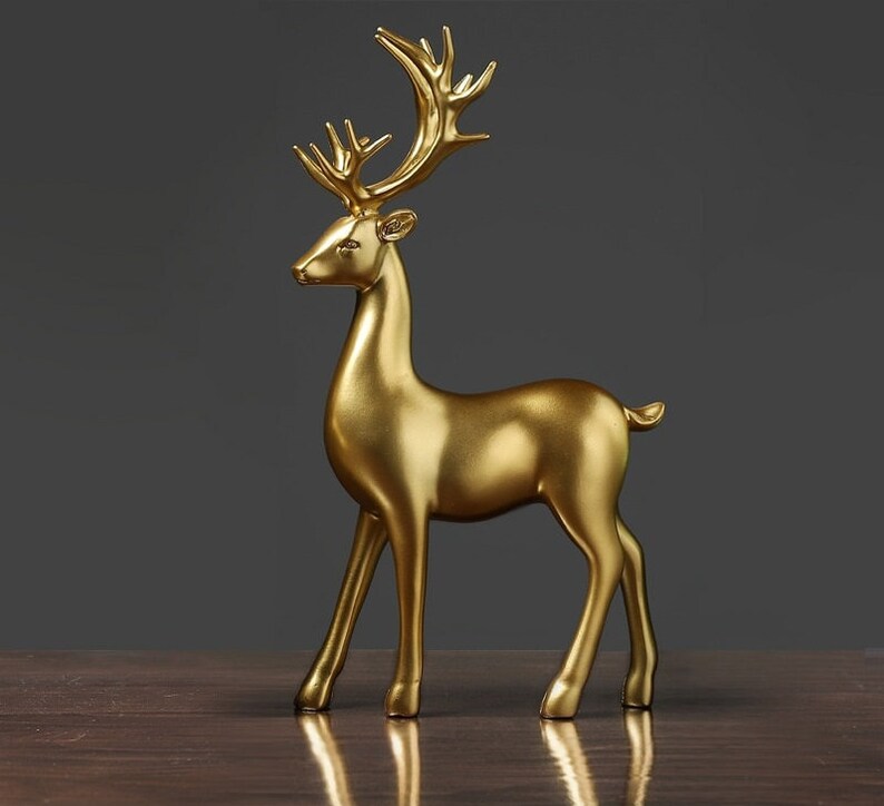 Closora | Golden Couple Deer Figurines