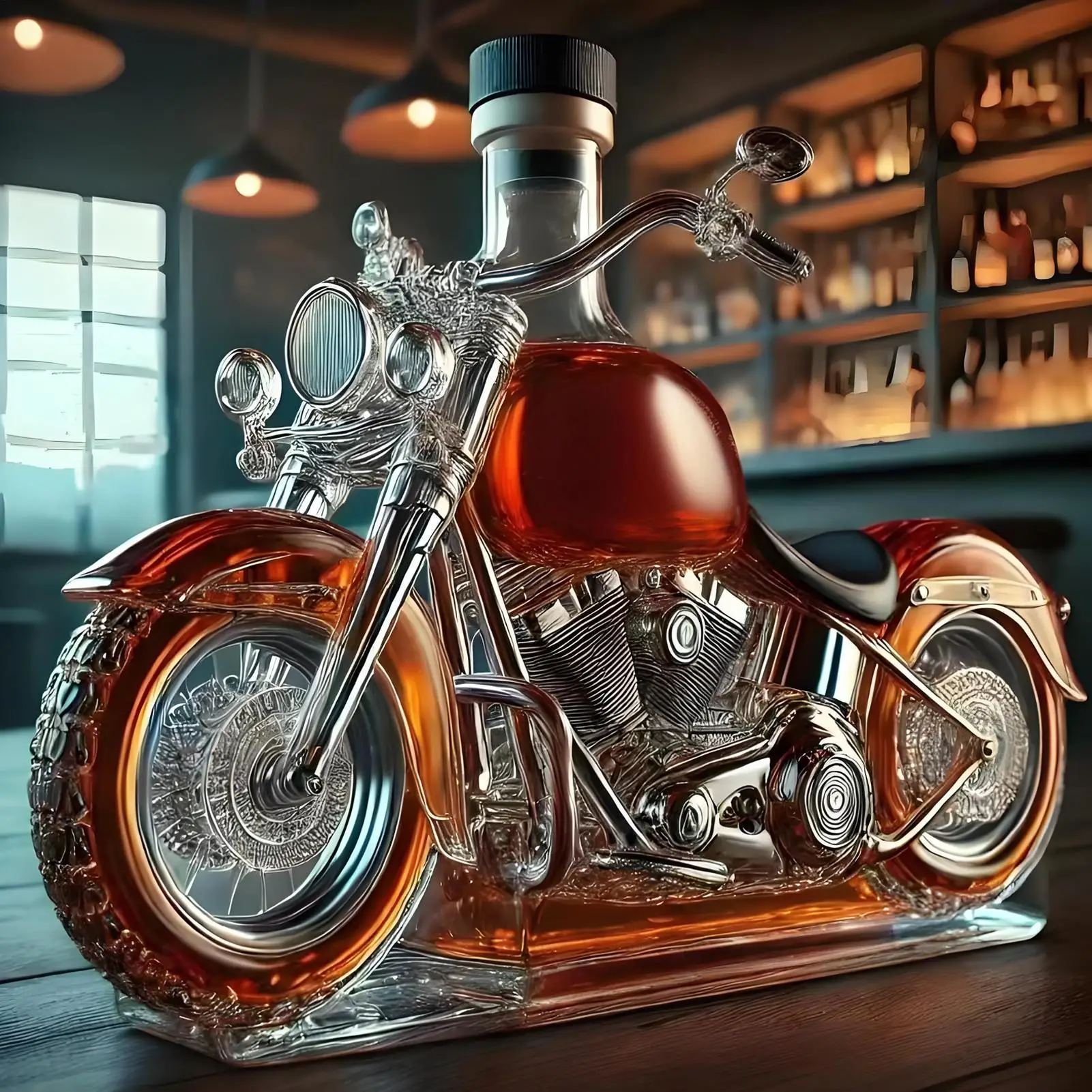 Closora | Harley Motorcycle Shaped Whiskey Decanter for Home Bar