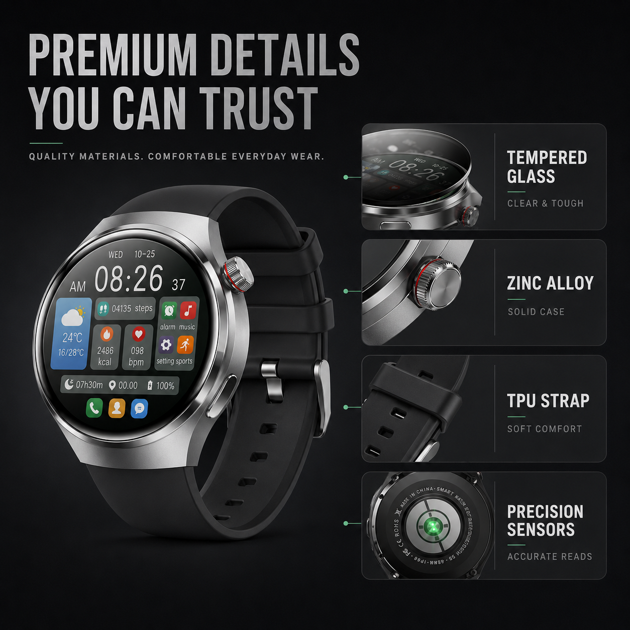 Closora | Health Smartwatch with Blood Pressure Tracker