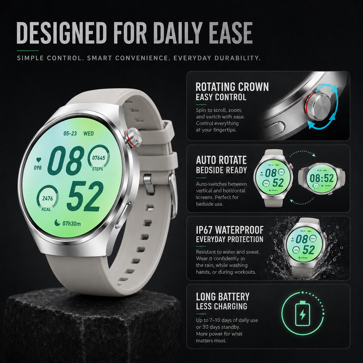 Closora | Health Smartwatch with Blood Pressure Tracker