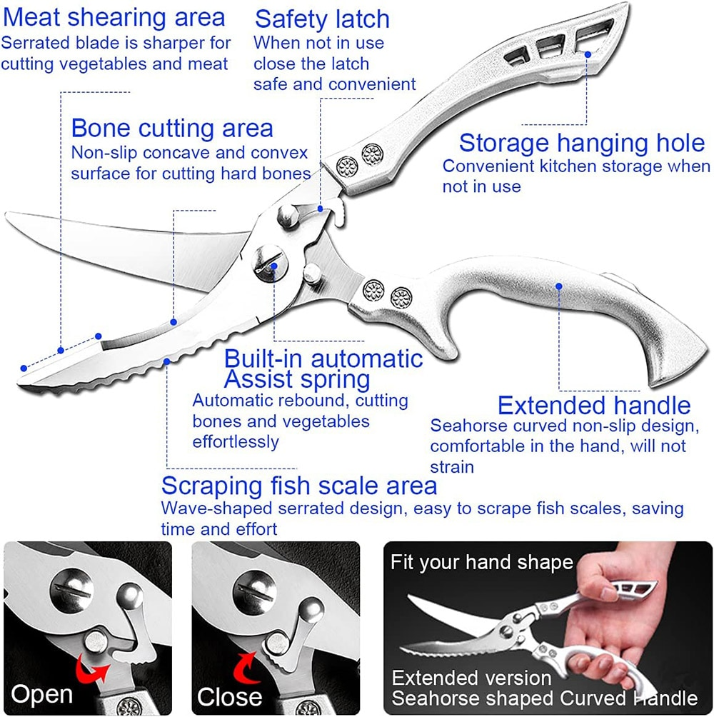 Closora | Heavy Duty Stainless Steel Bone-Cut Scissors