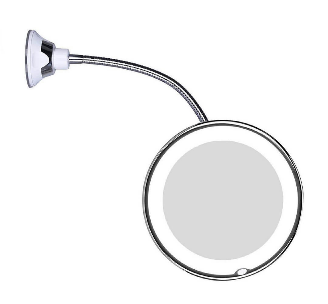 Closora LED Magnifying Mirror with Flexible Gooseneck | 10x Magnification | Daylight LED | Cosmetic Mirror