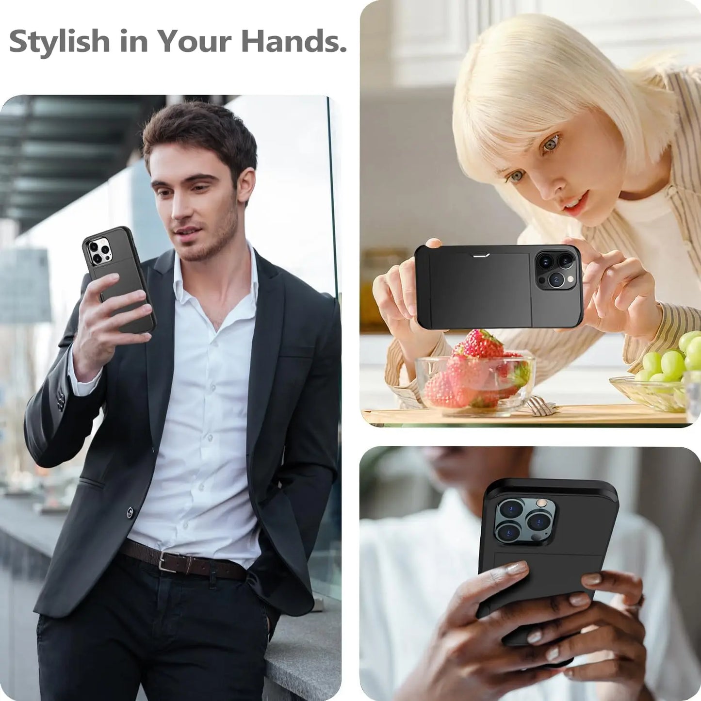 Closora | LuxShield iPhone Case with Card Holder | Slim Design | Card Storage | Protection & Style