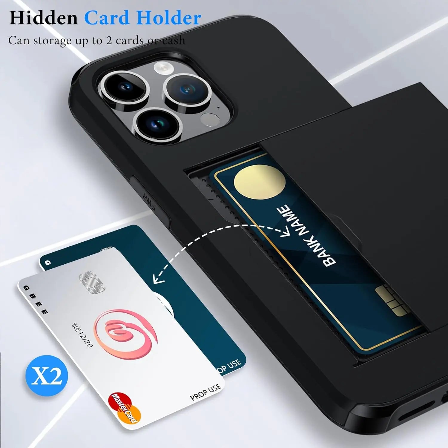 Closora | LuxShield iPhone Case with Card Holder | Slim Design | Card Storage | Protection & Style