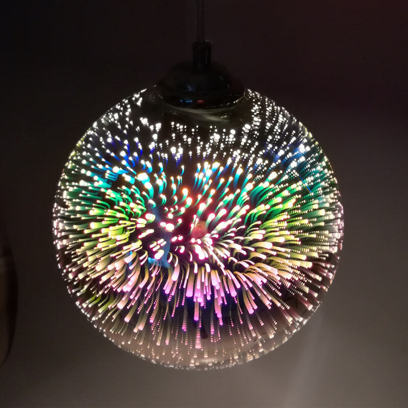 Closora | Modern Creative 3D Colorful Firework Glass 1-Light Dome Pendant Lamp
