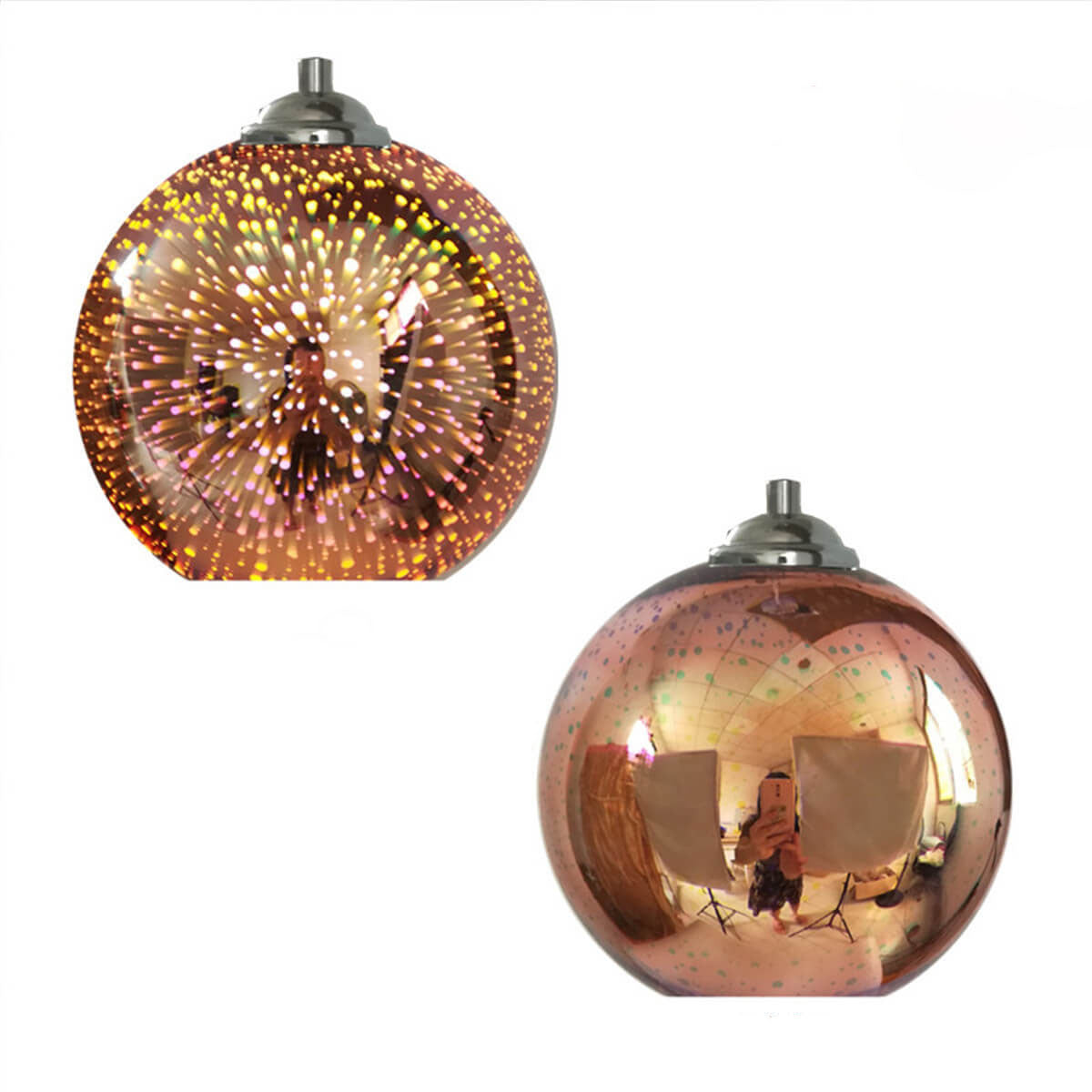 Closora | Modern Creative 3D Colorful Firework Glass 1-Light Dome Pendant Lamp