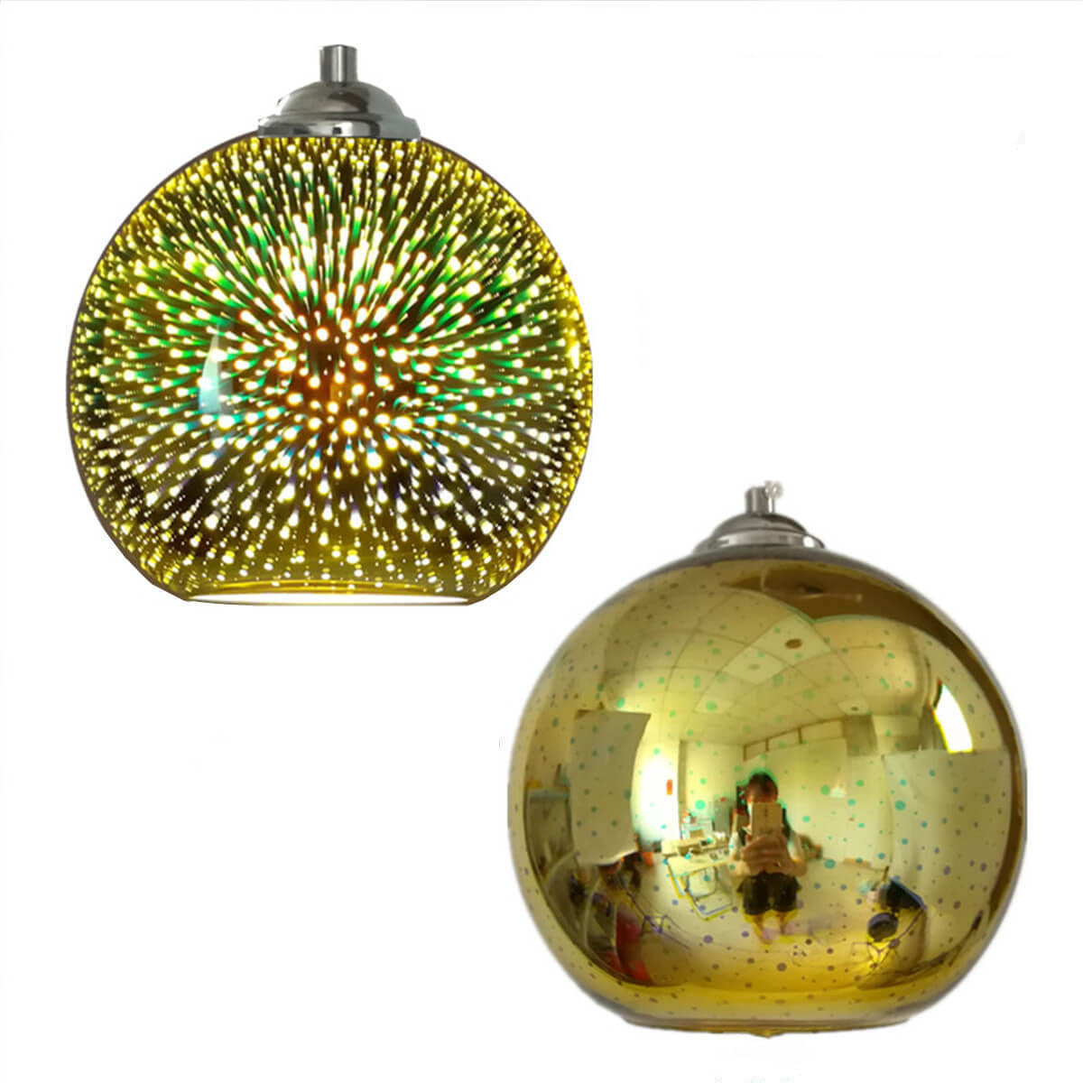 Closora | Modern Creative 3D Colorful Firework Glass 1-Light Dome Pendant Lamp