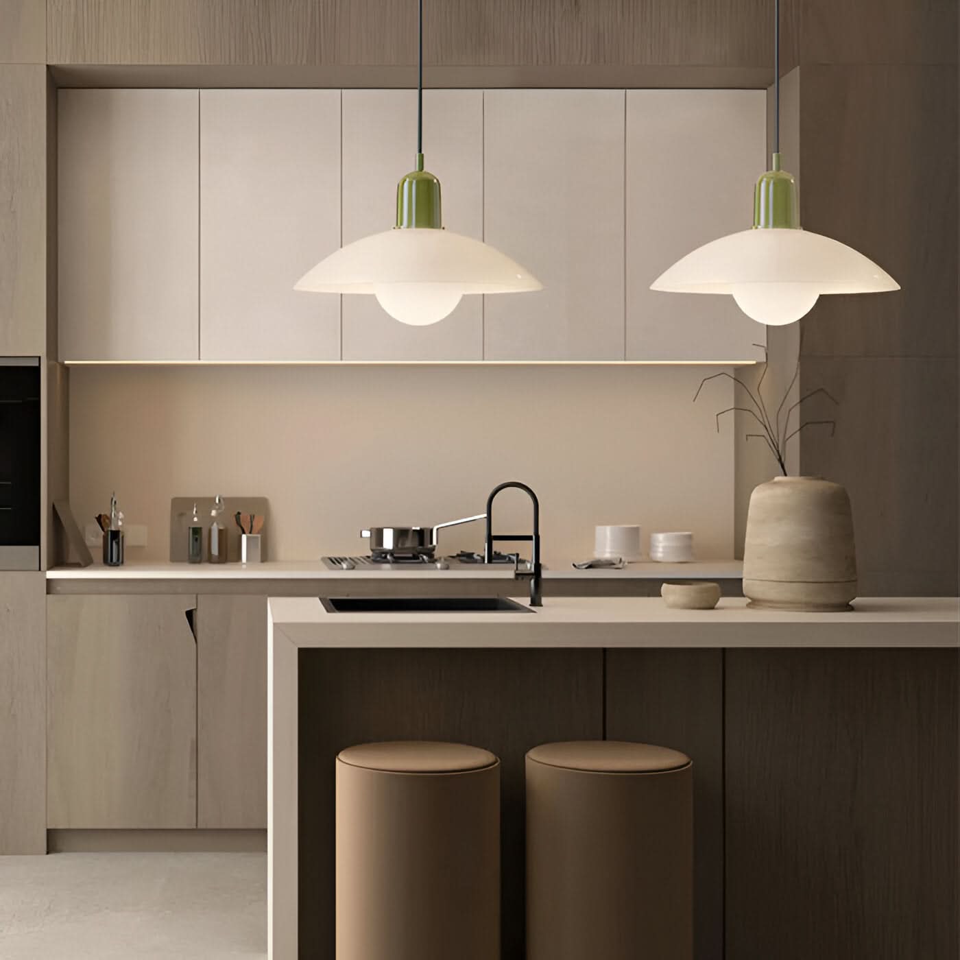 Closora | Modern Macaron Bauhaus Pendant Light – Iron Shade