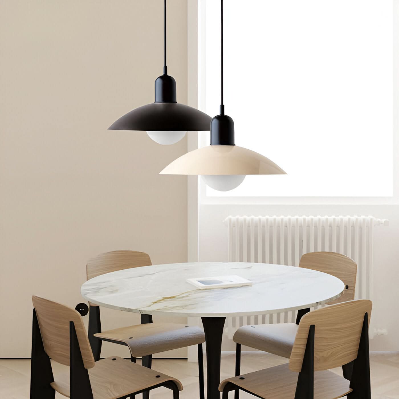 Closora | Modern Macaron Bauhaus Pendant Light – Iron Shade