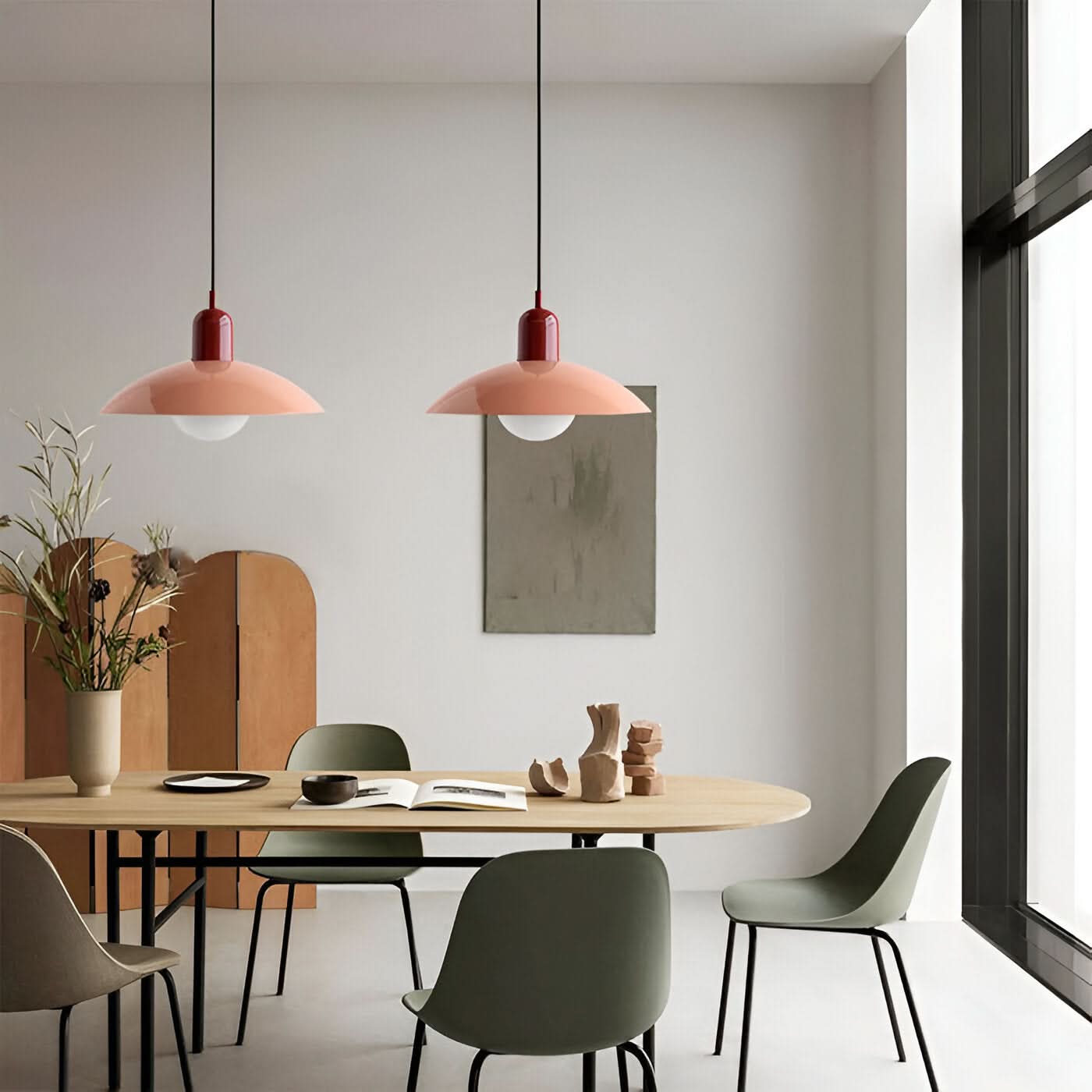 Closora | Modern Macaron Bauhaus Pendant Light – Iron Shade