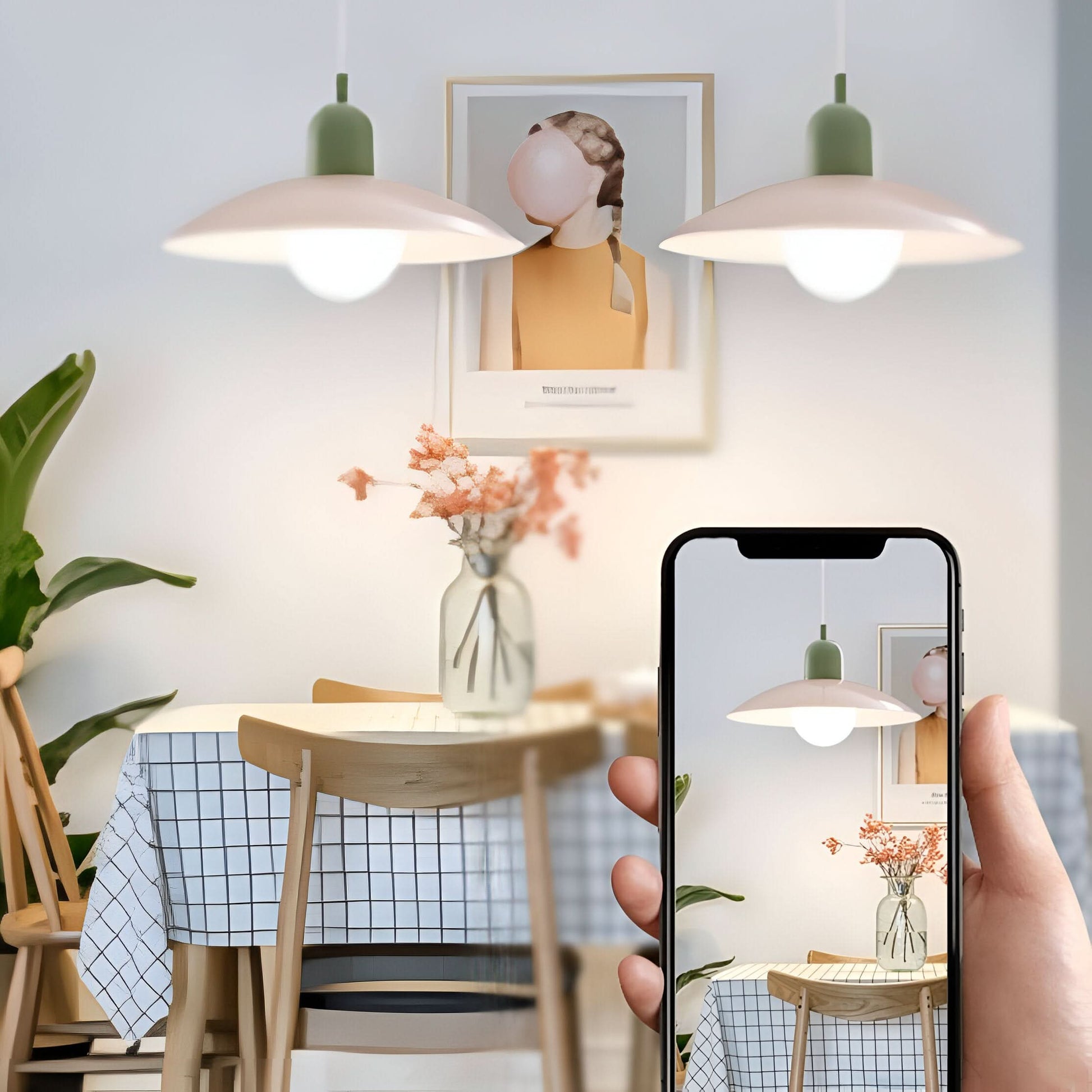 Closora | Modern Macaron Bauhaus Pendant Light – Iron Shade