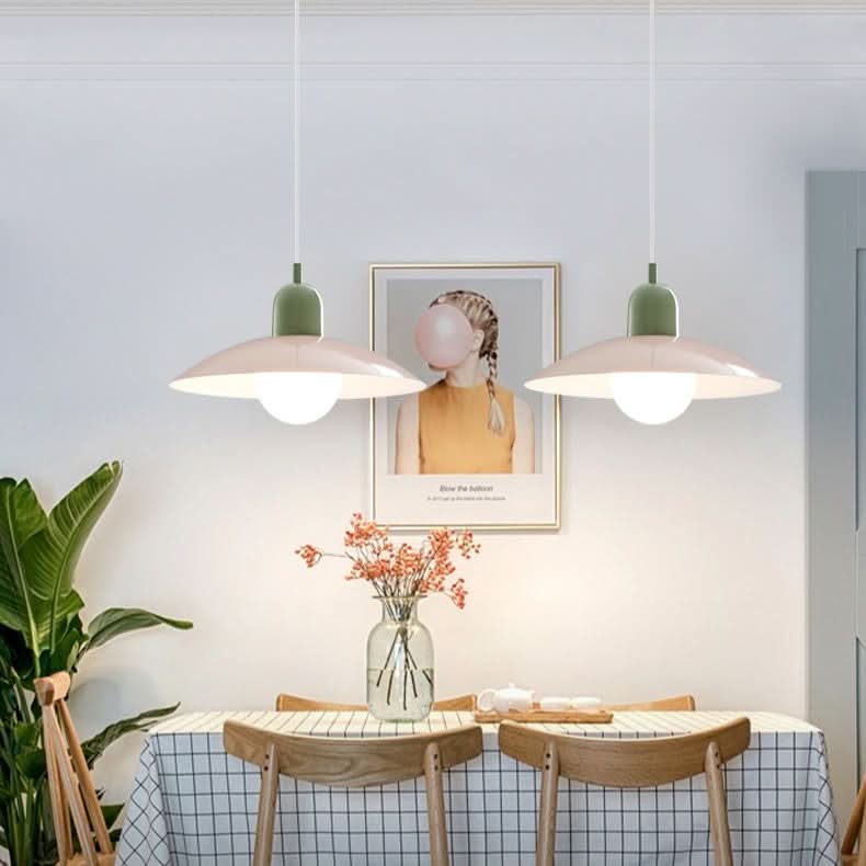 Closora | Modern Macaron Bauhaus Pendant Light – Iron Shade