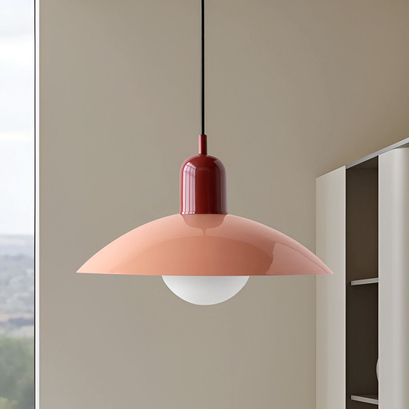 Closora | Modern Macaron Bauhaus Pendant Light – Iron Shade