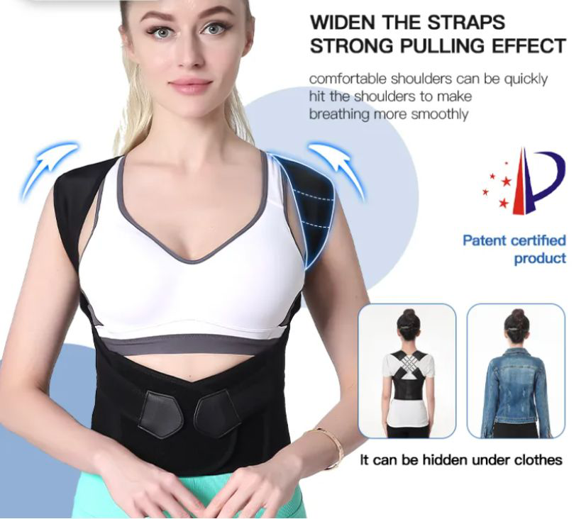 Closora | Posture Correction Belt | Instant Back & Shoulder Support | Black