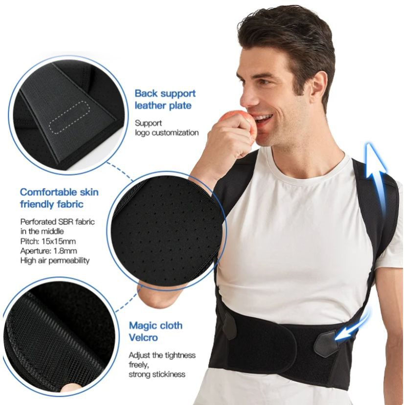 Closora | Posture Correction Belt | Instant Back & Shoulder Support | Black