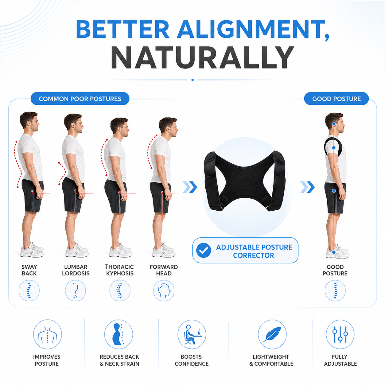 Closora | PostuSure Adjustable Shoulder Posture Brace