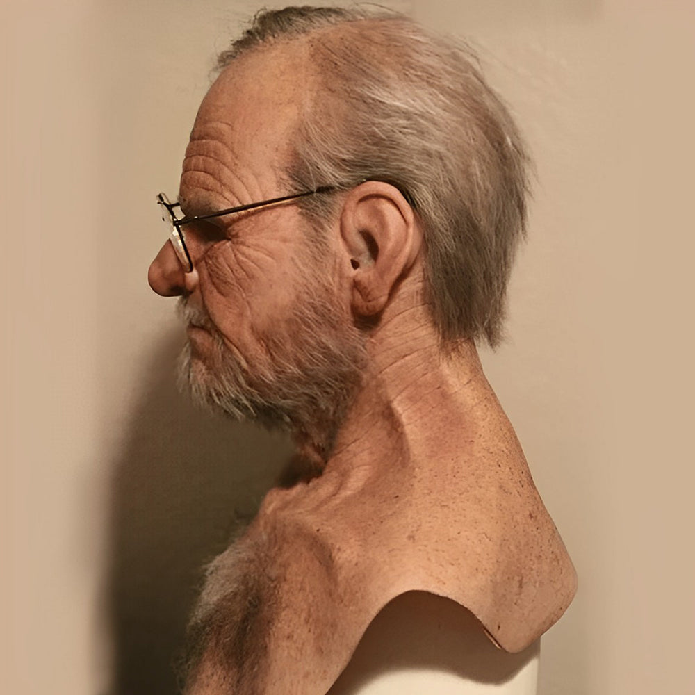 Closora | Realistic Old Man Mask – Halloween and Cosplay Latex Mask with Movable Mouth