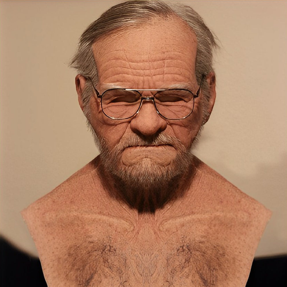 Closora | Realistic Old Man Mask – Halloween and Cosplay Latex Mask with Movable Mouth