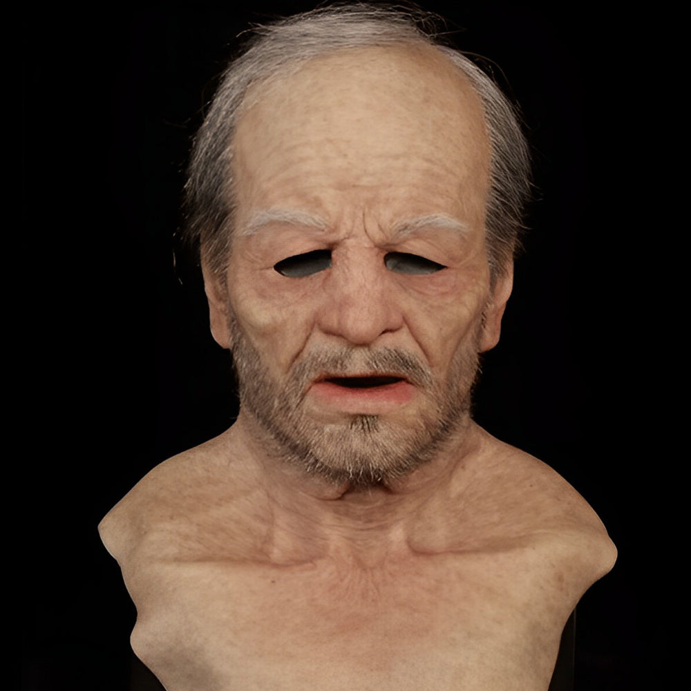 Closora | Realistic Old Man Mask – Halloween and Cosplay Latex Mask with Movable Mouth