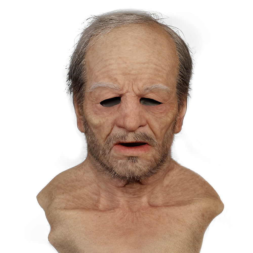 Closora | Realistic Old Man Mask – Halloween and Cosplay Latex Mask with Movable Mouth