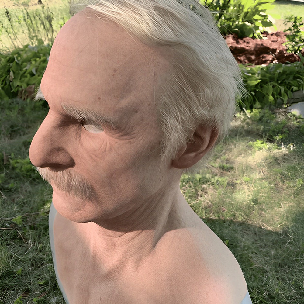 Closora | Realistic Old Man Mask – Halloween and Cosplay Latex Mask with Movable Mouth