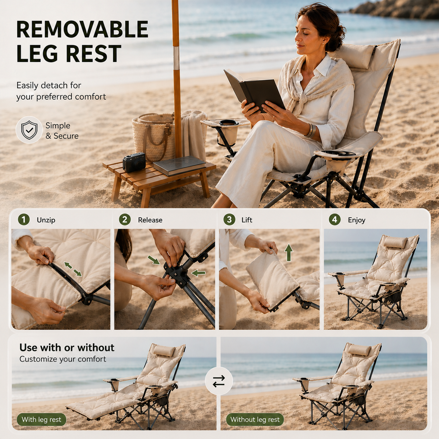 Closora | Reclinoze Foldable Reclining Camping Chair