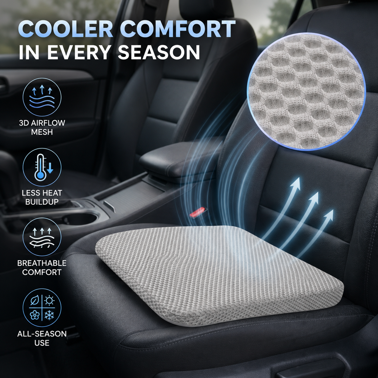 Closora | RideLift Breathable Honeycomb Seat Cushion