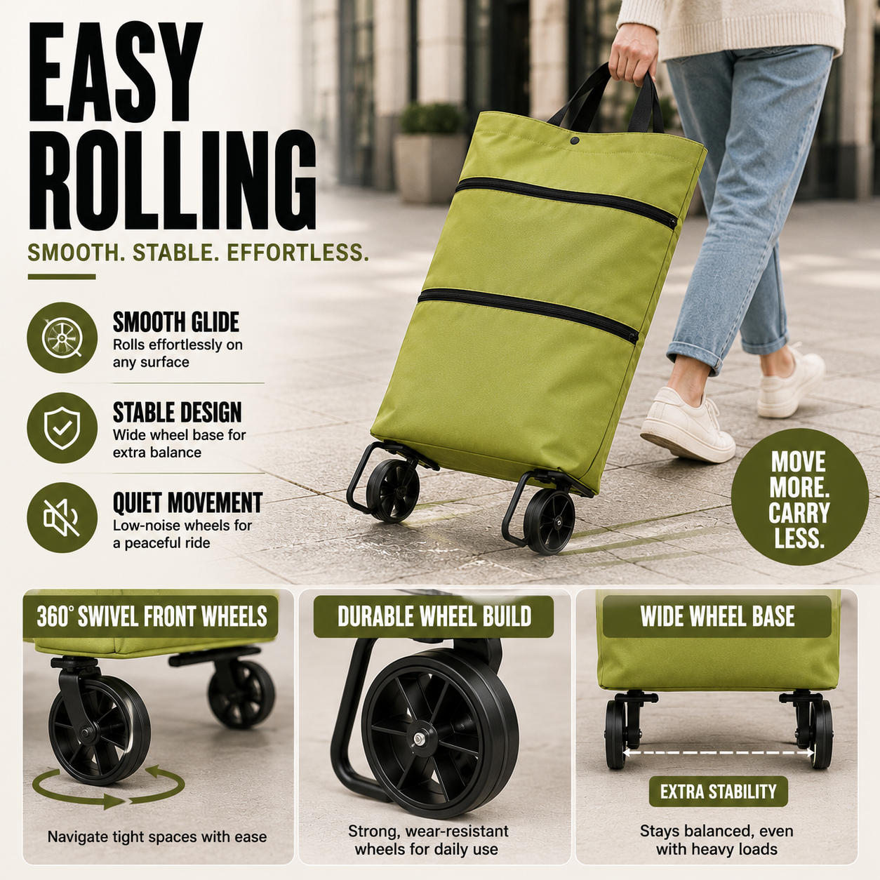 Closora | Rollpack Foldable Wheeled Shopping Hand Cart