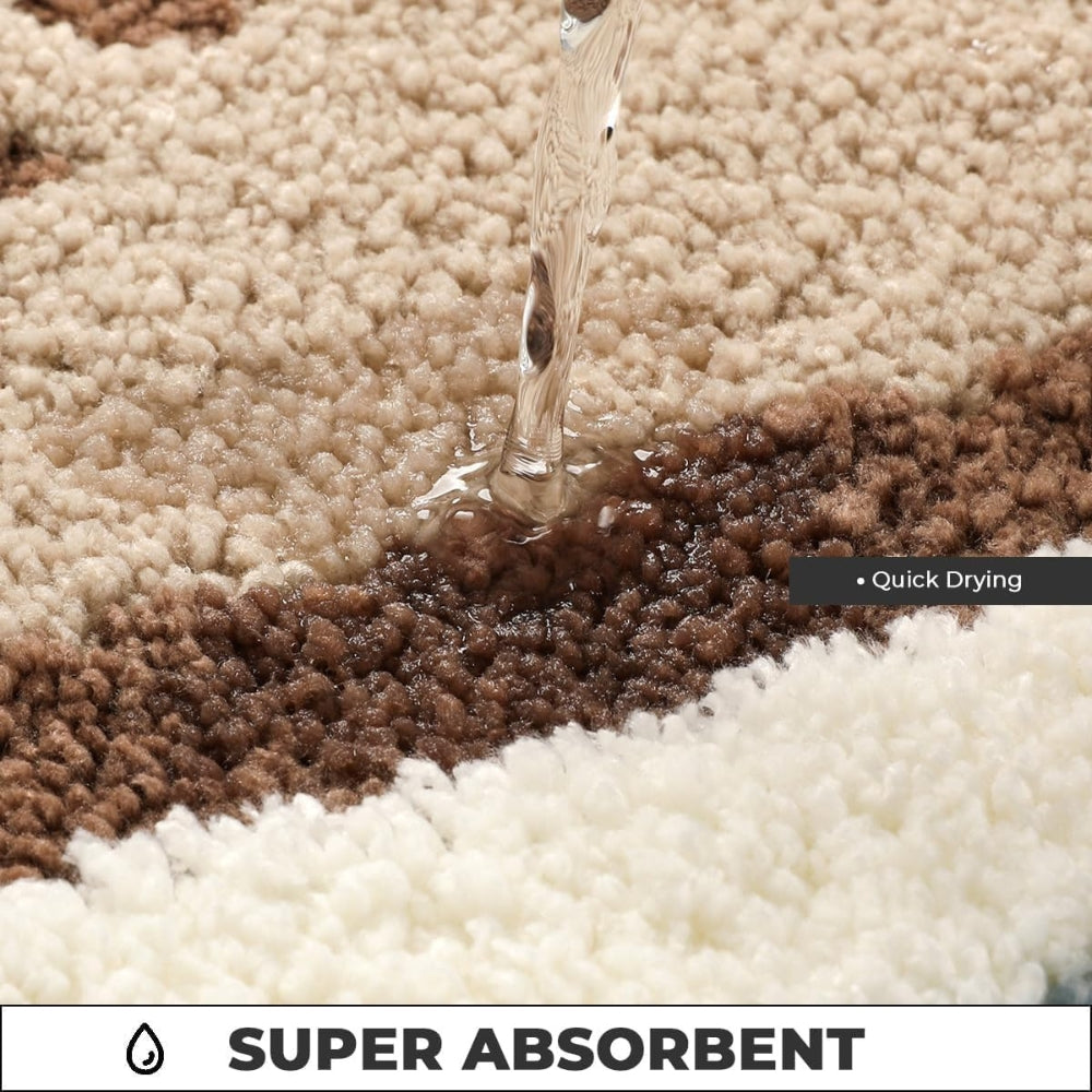 Closora | Seaside Footprint Pattern Bath Mat