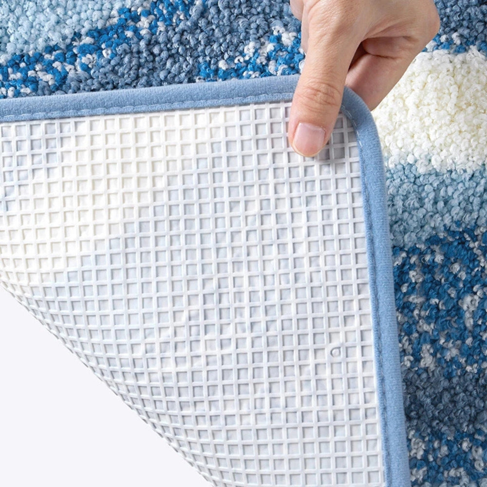 Closora | Seaside Footprint Pattern Bath Mat