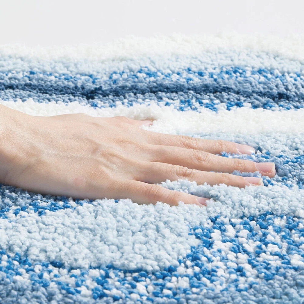 Closora | Seaside Footprint Pattern Bath Mat